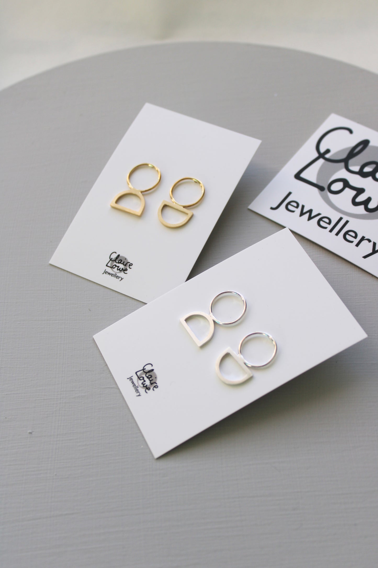 Arc/Circle Stud Earrings