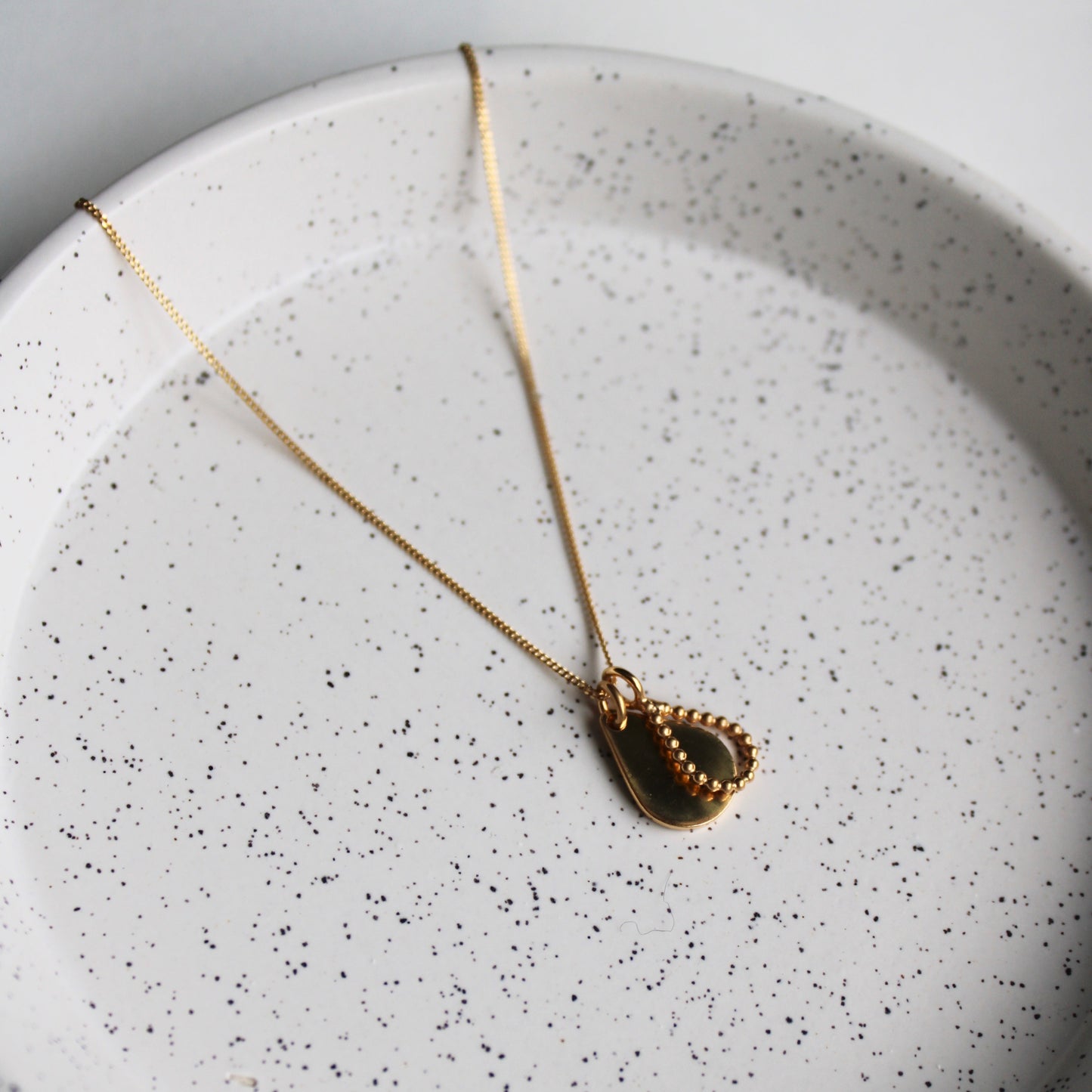 Double Teardrop Pendant - Gold Plate