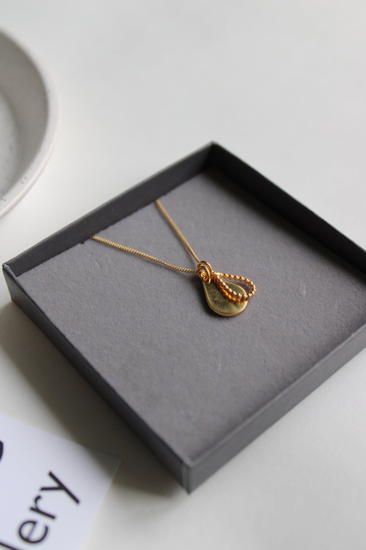 Double Teardrop Pendant - Gold Plate