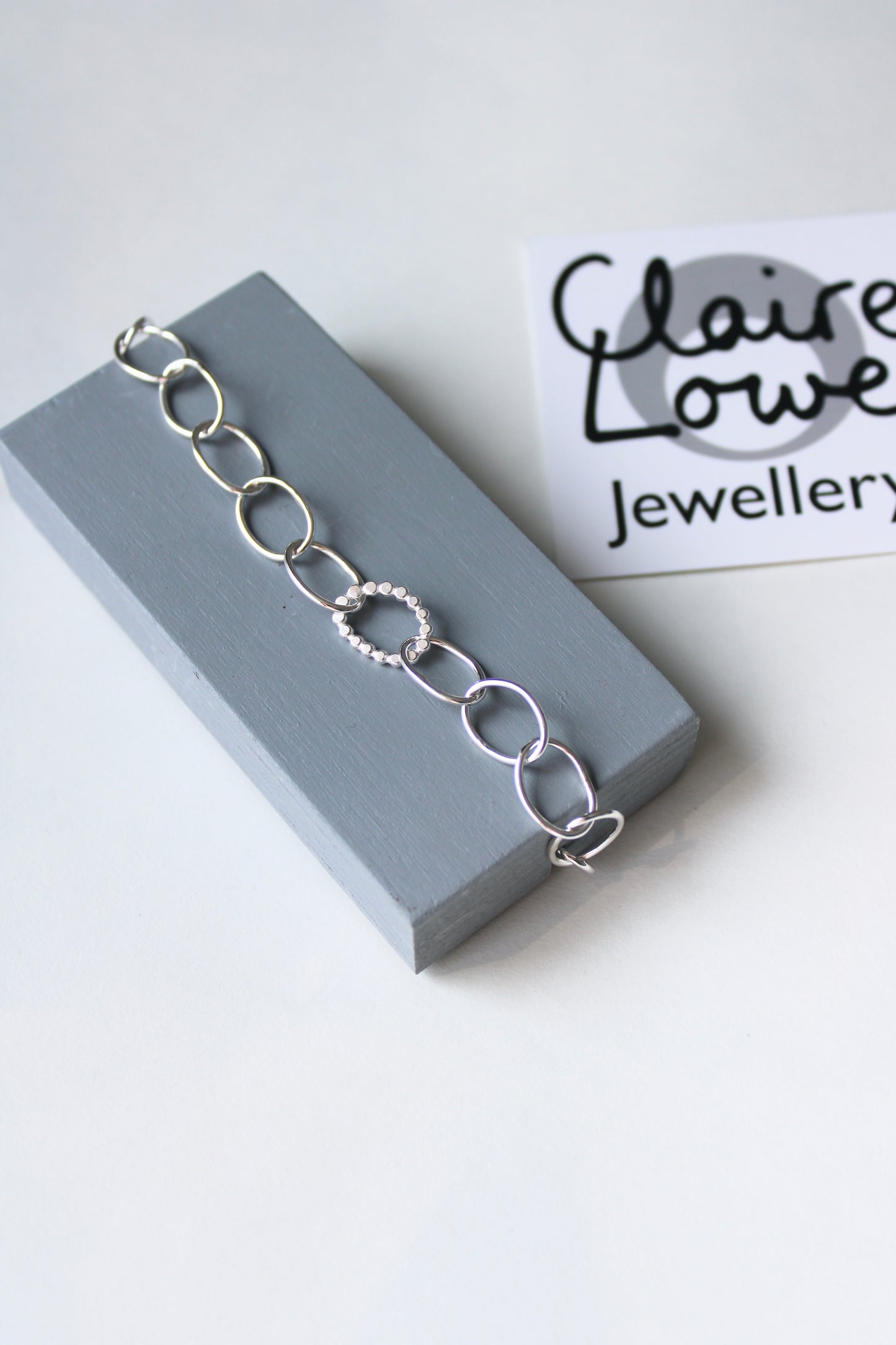 Silver Pebble Link Bracelet