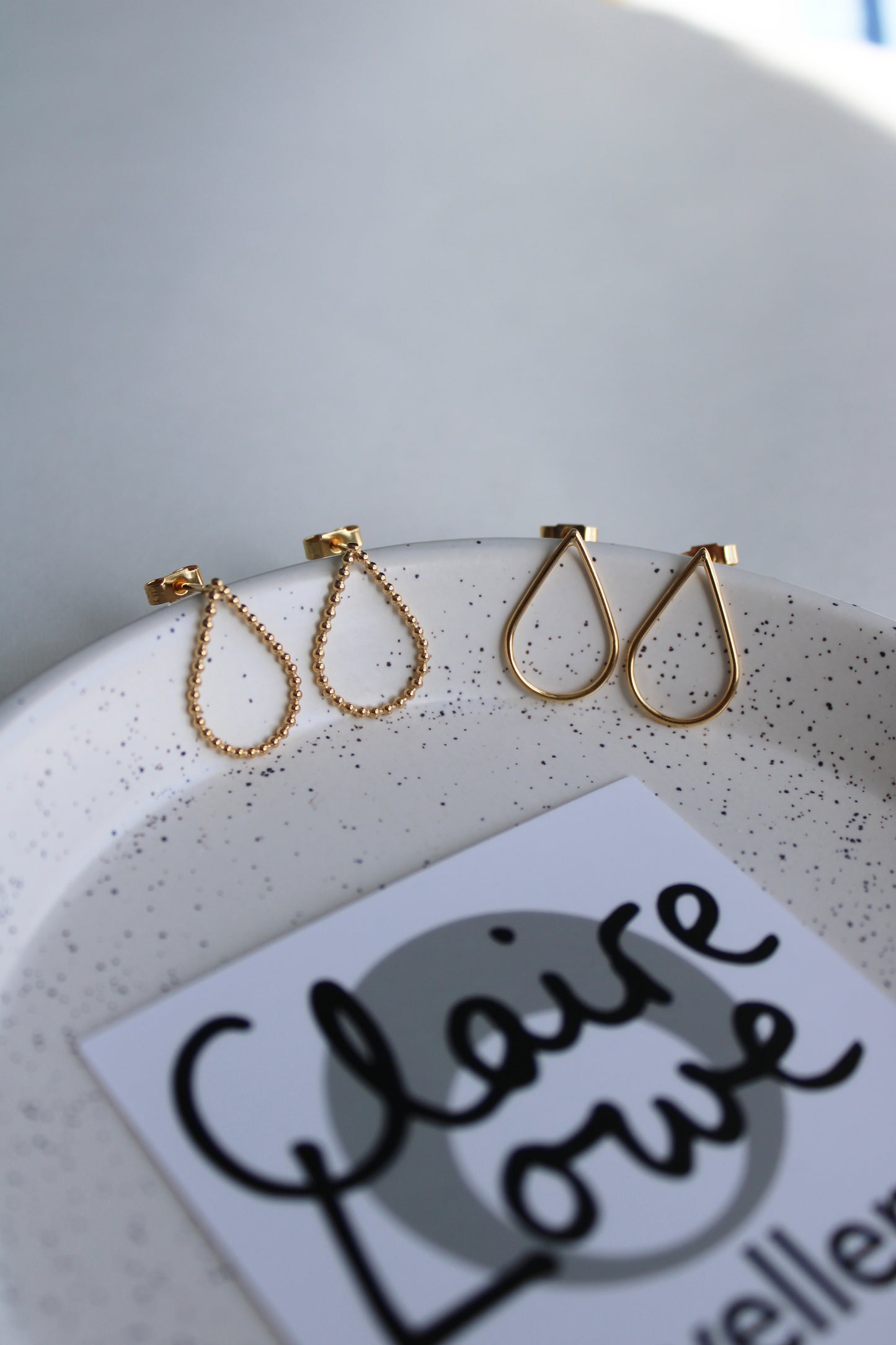 Teardrop Studs - Gold Plate