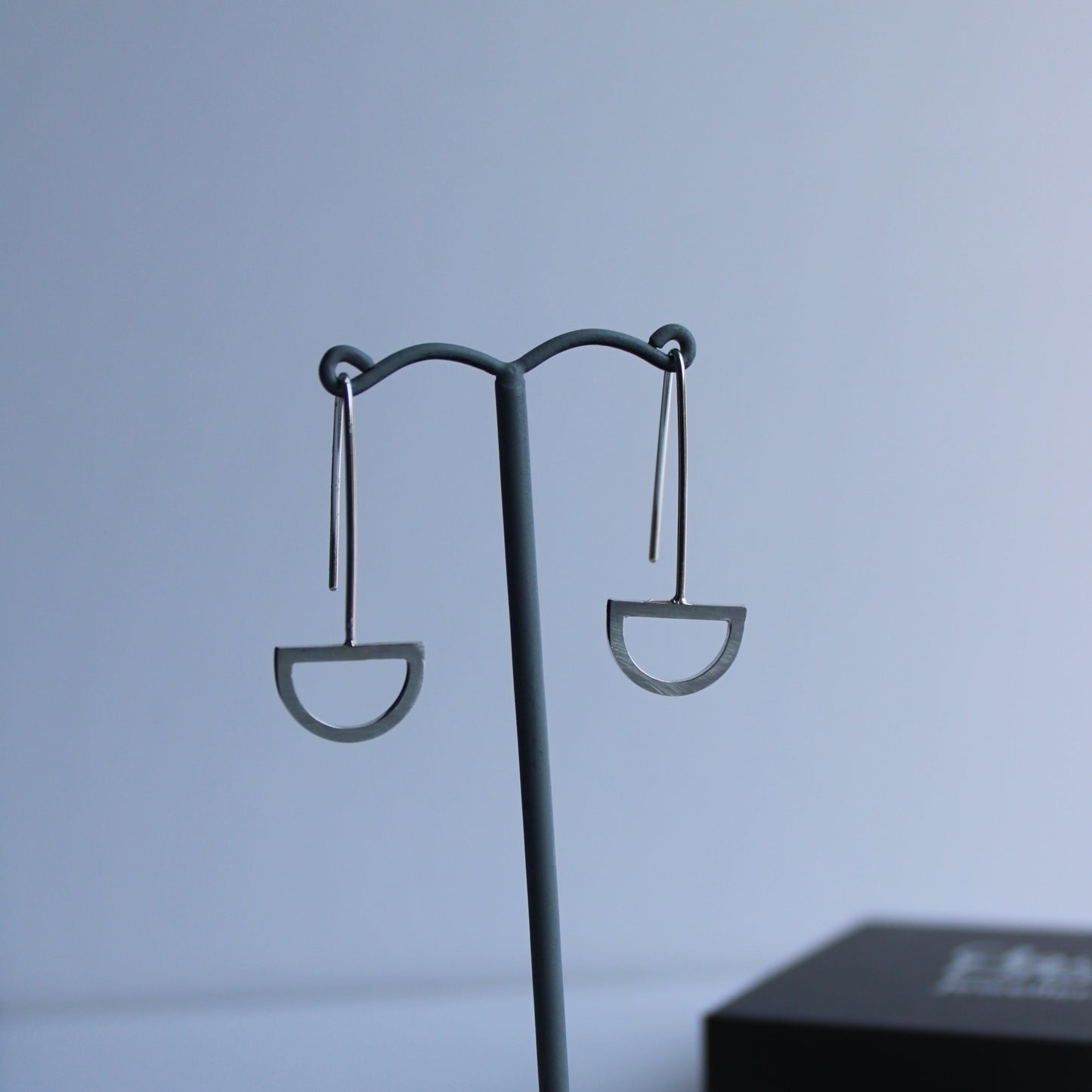 Arc Drop Earrings - Silver