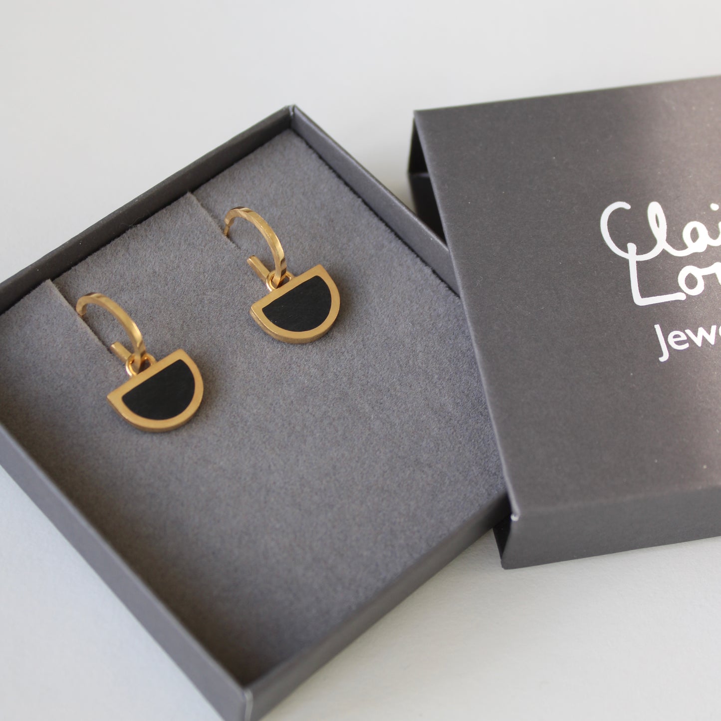 black resin arc hoops in gift box