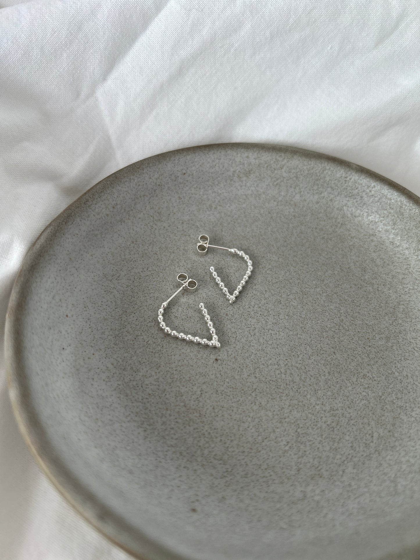 silver dotty teardrop hoop earrings