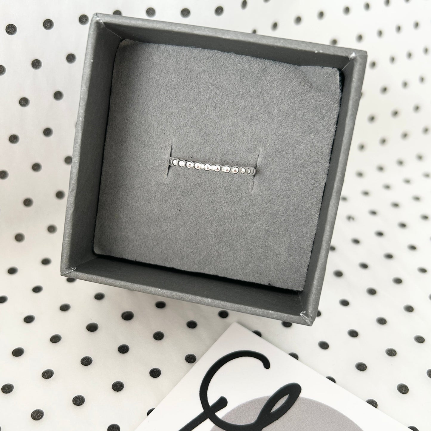 dotty silver stacking ring