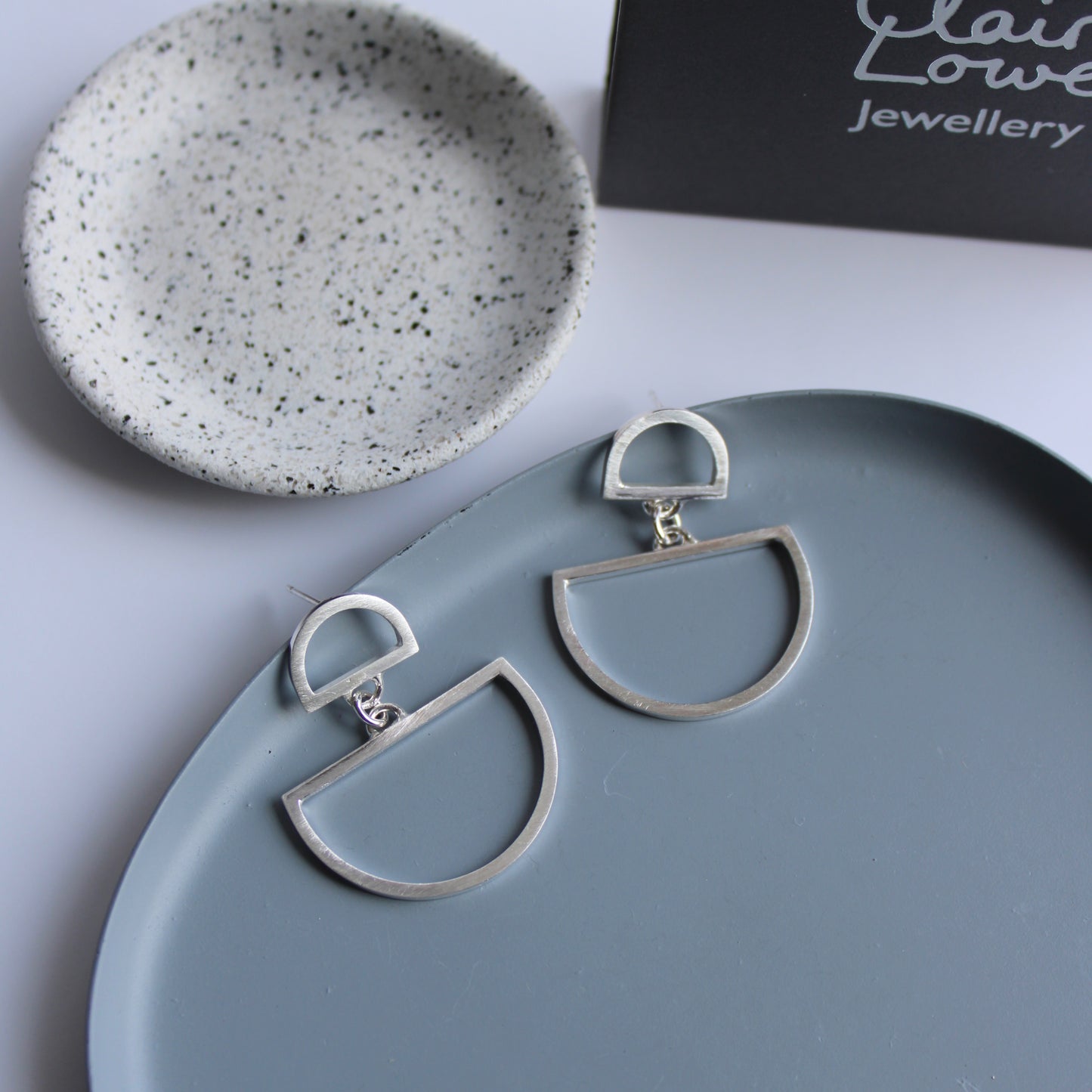 double arc stud earrings