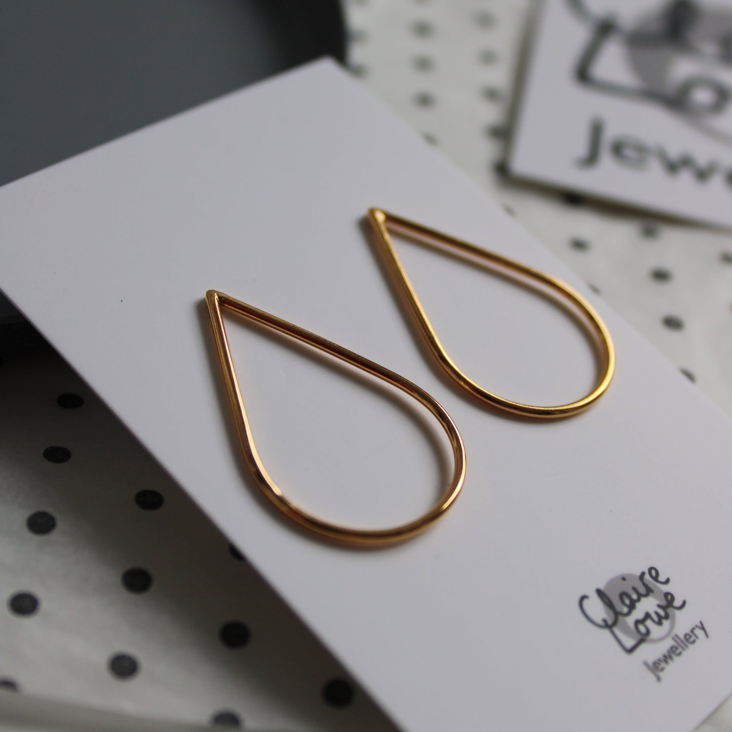 gold large teardrop earrings