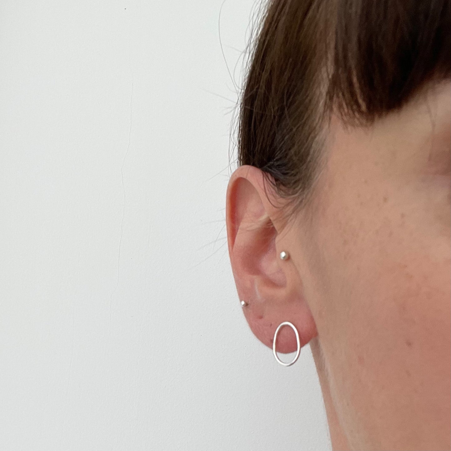 wire pebble studs worn