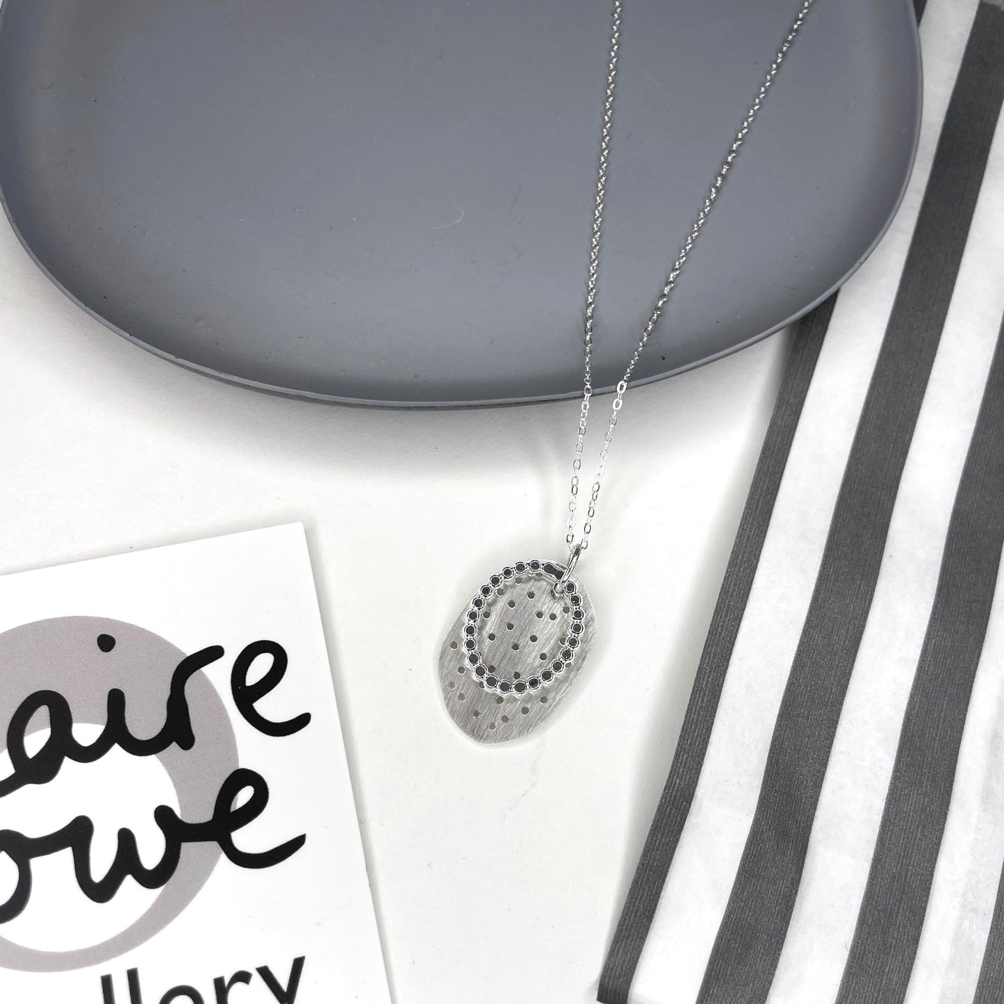 silver pebble pendant