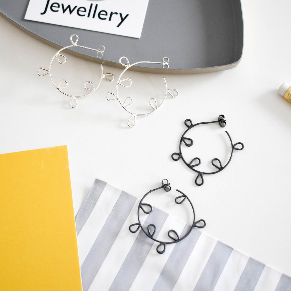 Leafy Hoop Earrings