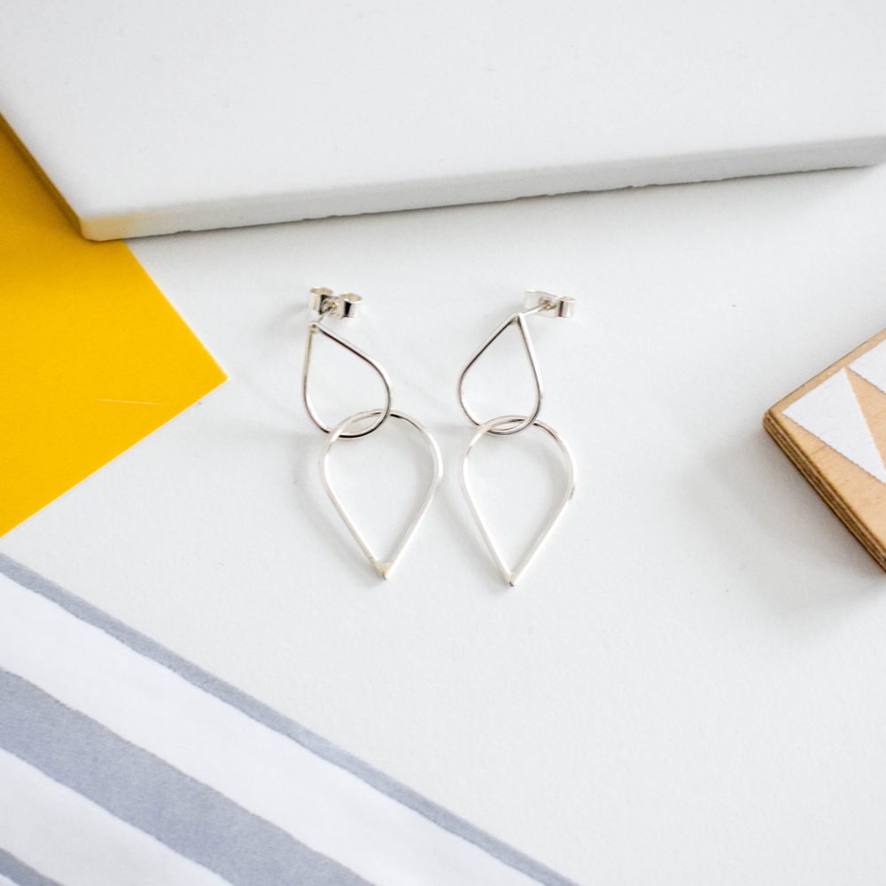 silver teardrop earrings