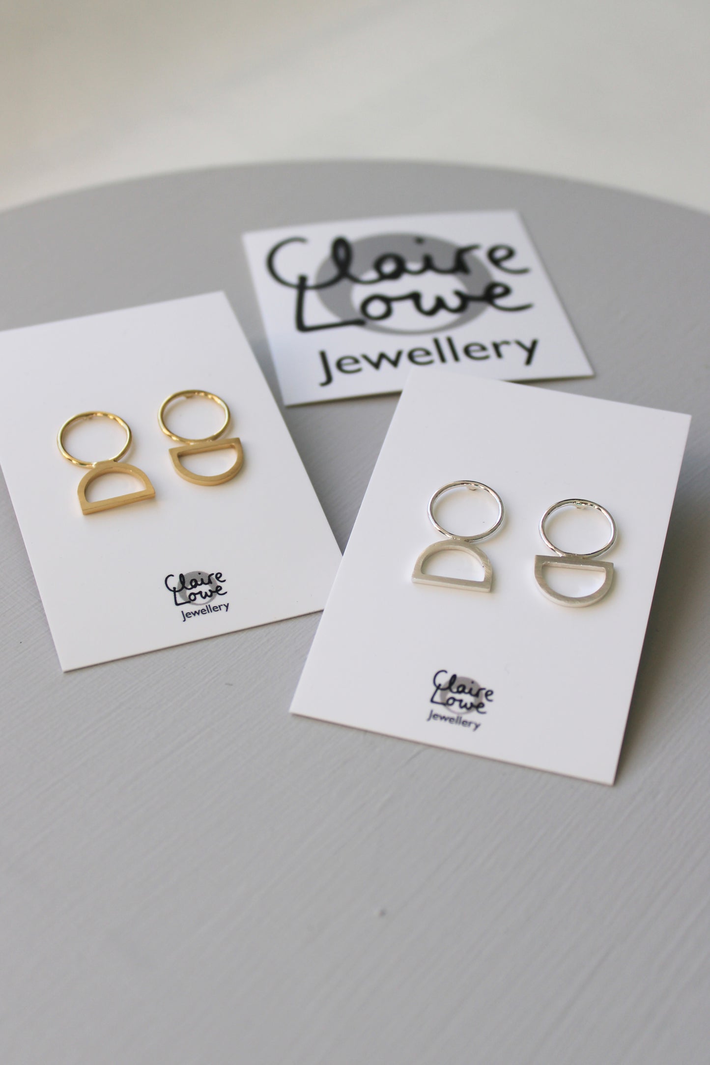 Arc/Circle Stud Earrings