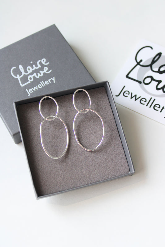 Double Pebble Earrings Large