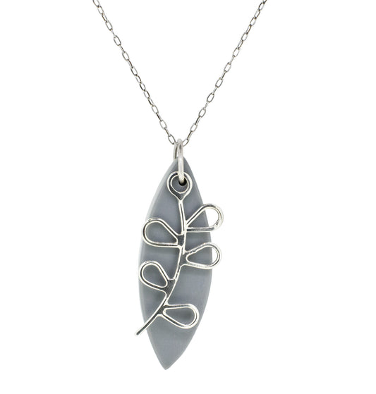 Grey Leafy Necklace