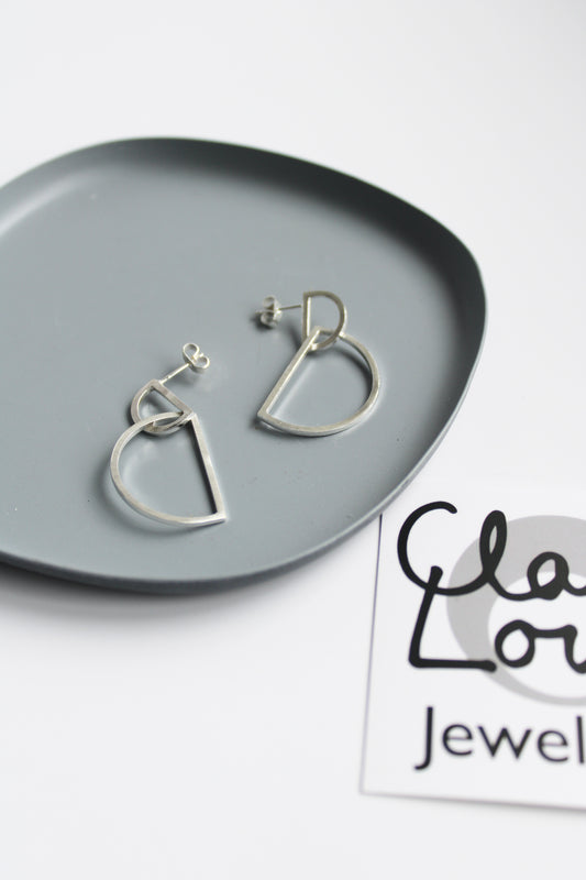 Double Arc Dangle Studs