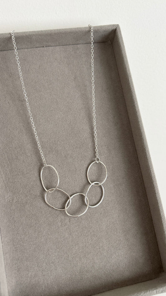 5 Link Pebble Necklace