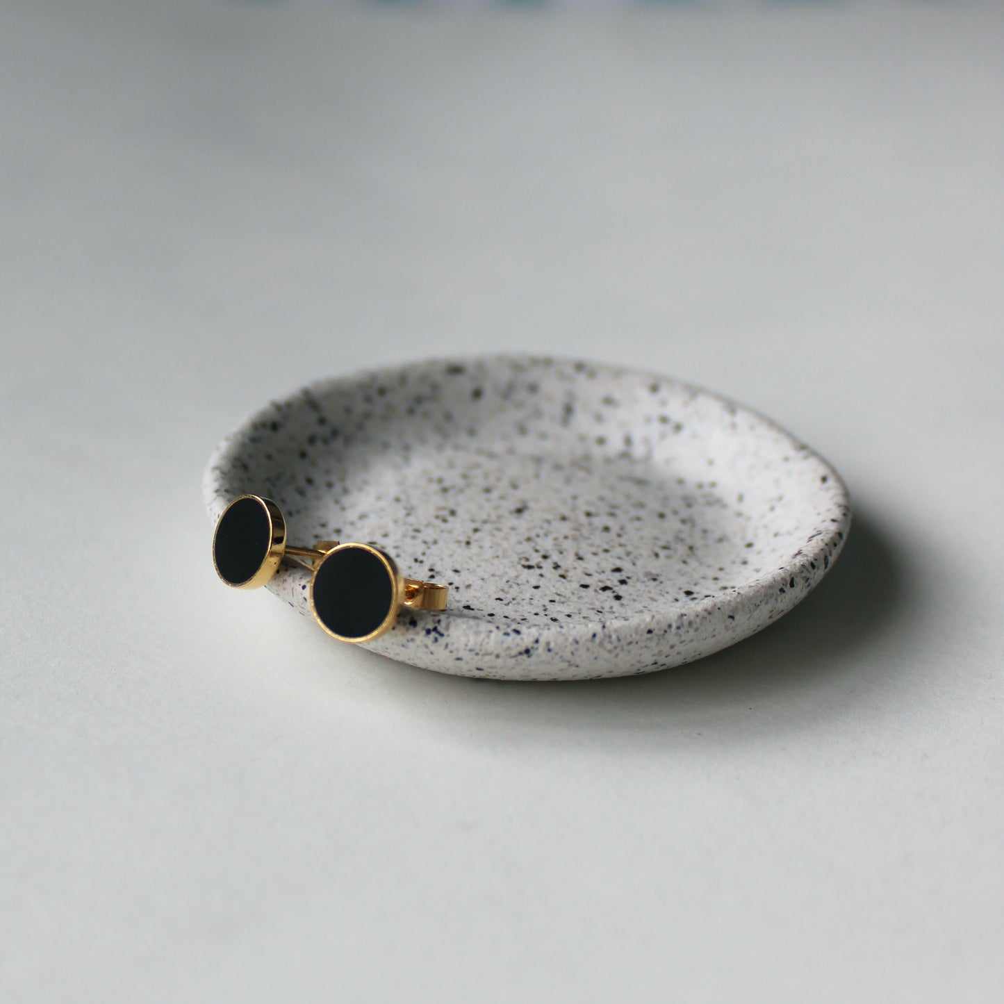 Arc Black Studs - Gold