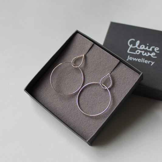 Dotty Teardrop Hoop Earrings