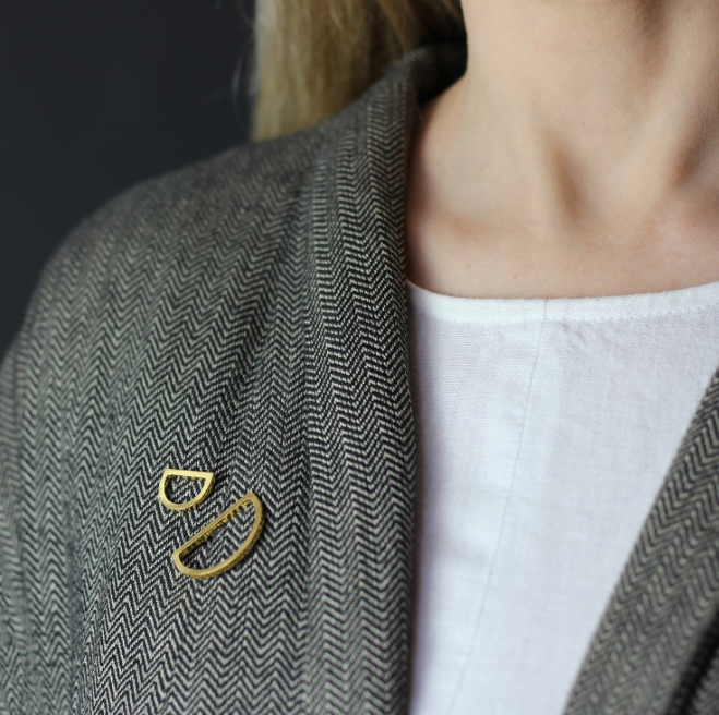 Arc Double Pin Set -Gold