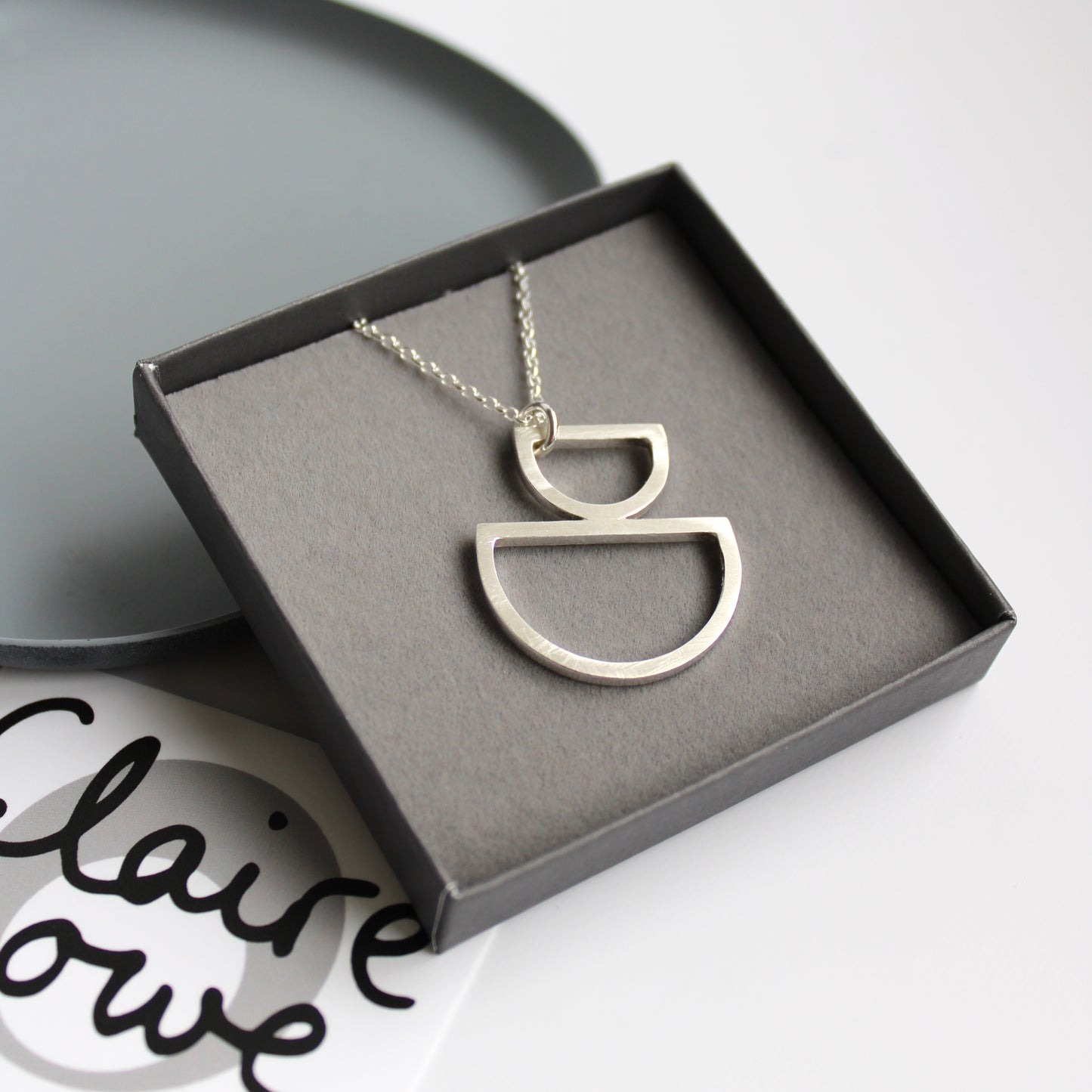 arc duo pendant silver