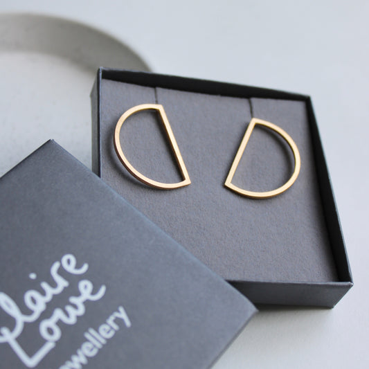arc side threader earrings gold