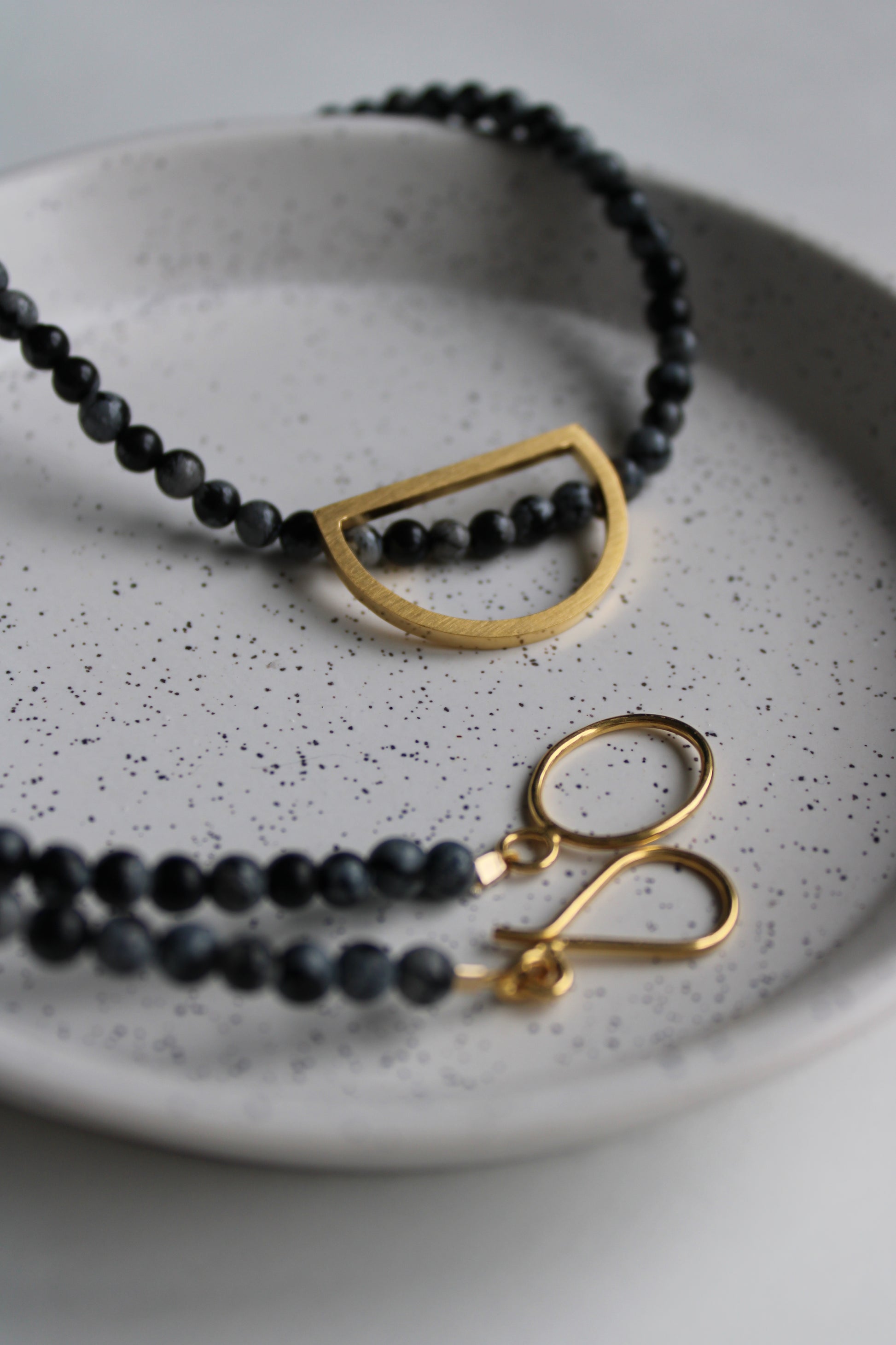black bead necklace