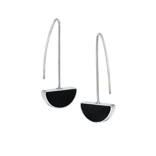 Arc Black Drop Earrings