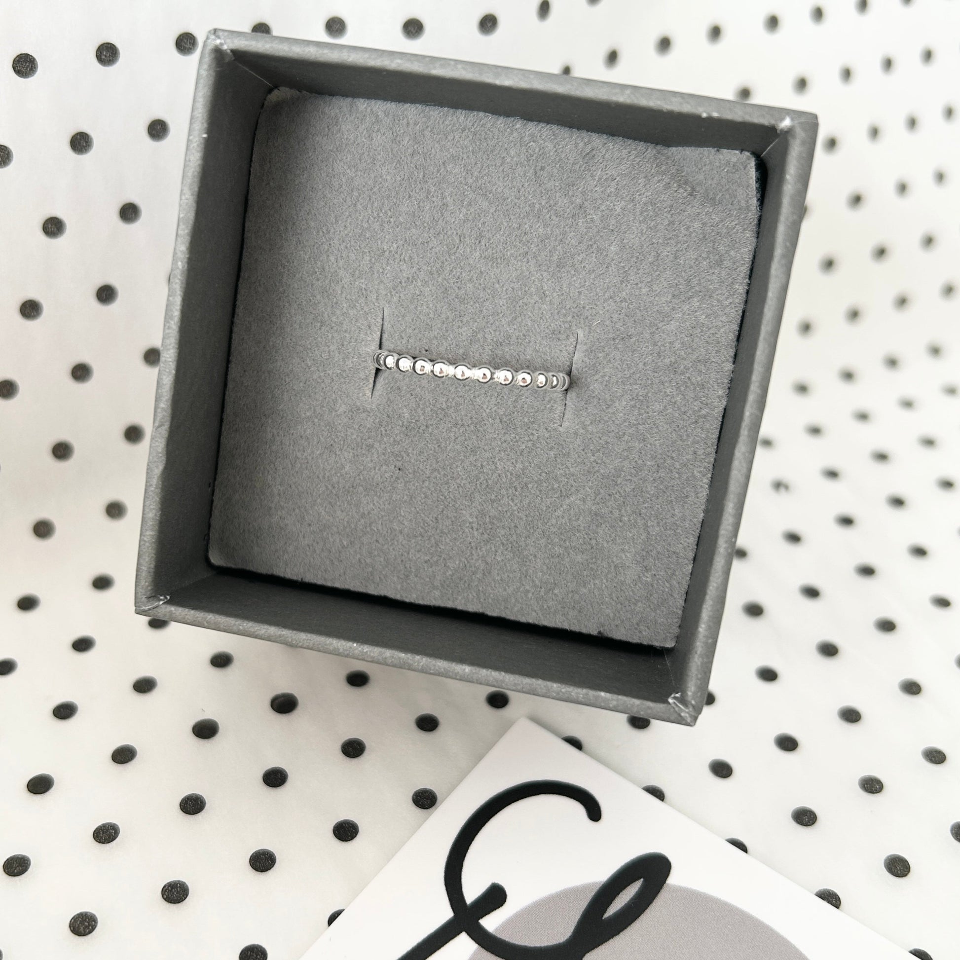 dotty silver stacking ring
