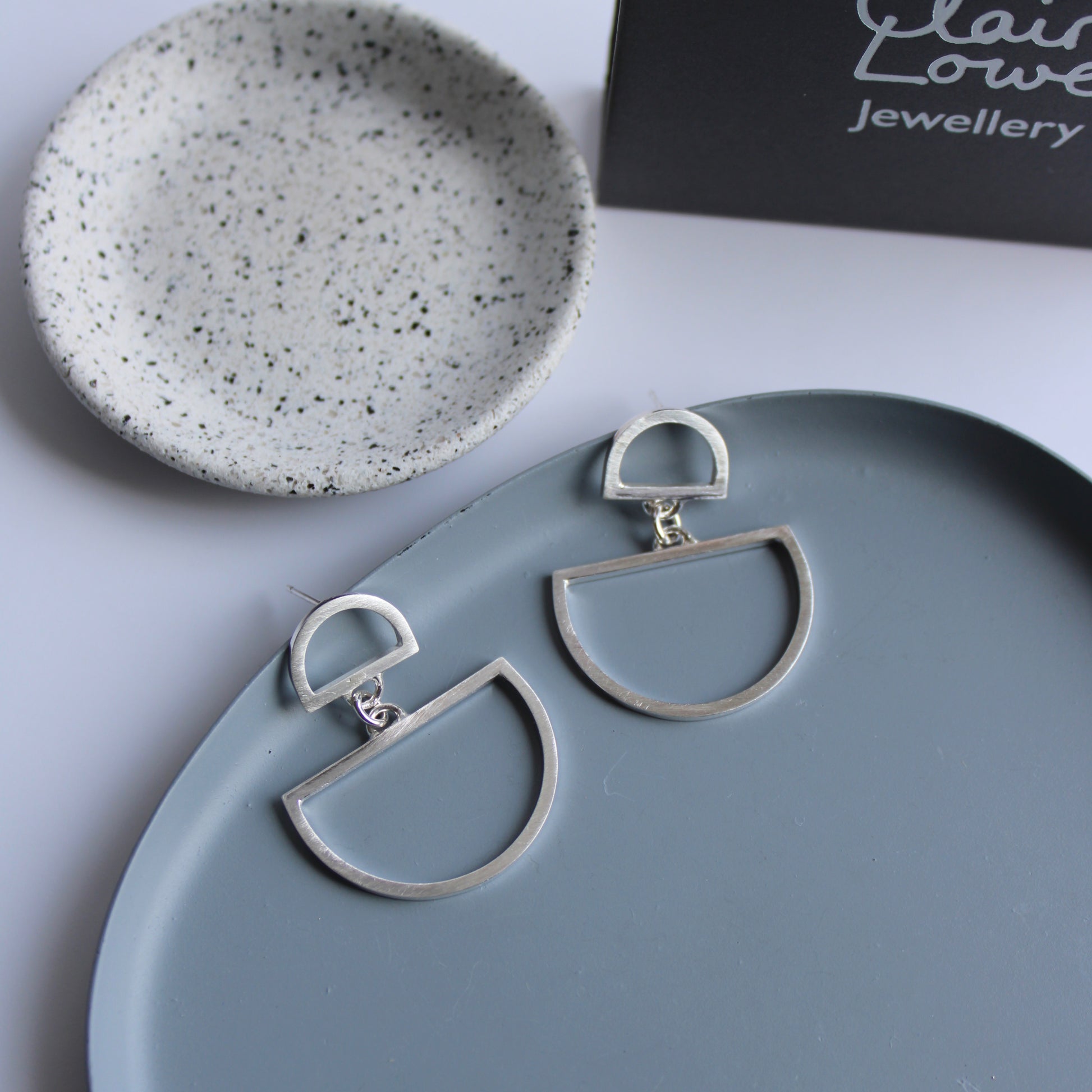 double arc stud earrings