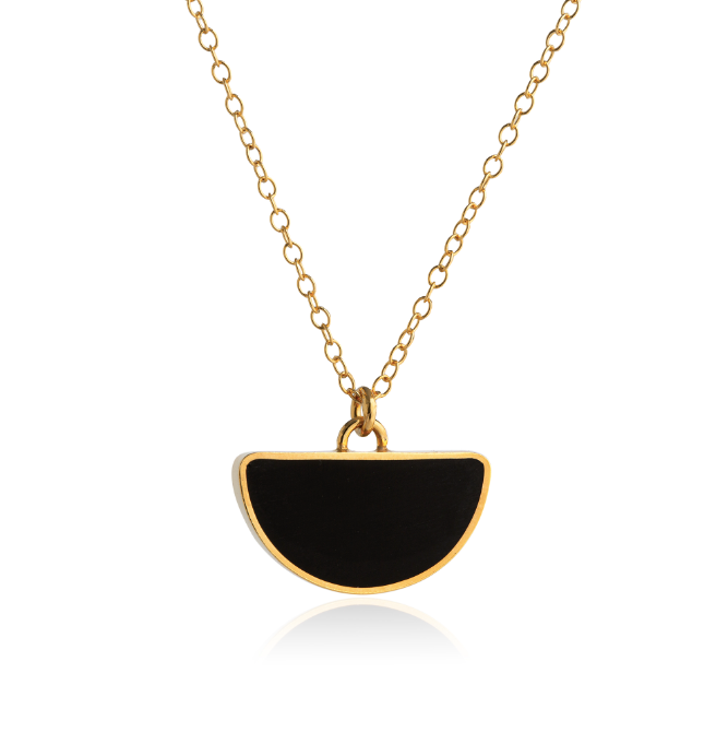 Arc Black Pendant -Gold