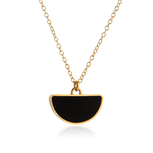 Arc Black Pendant -Gold