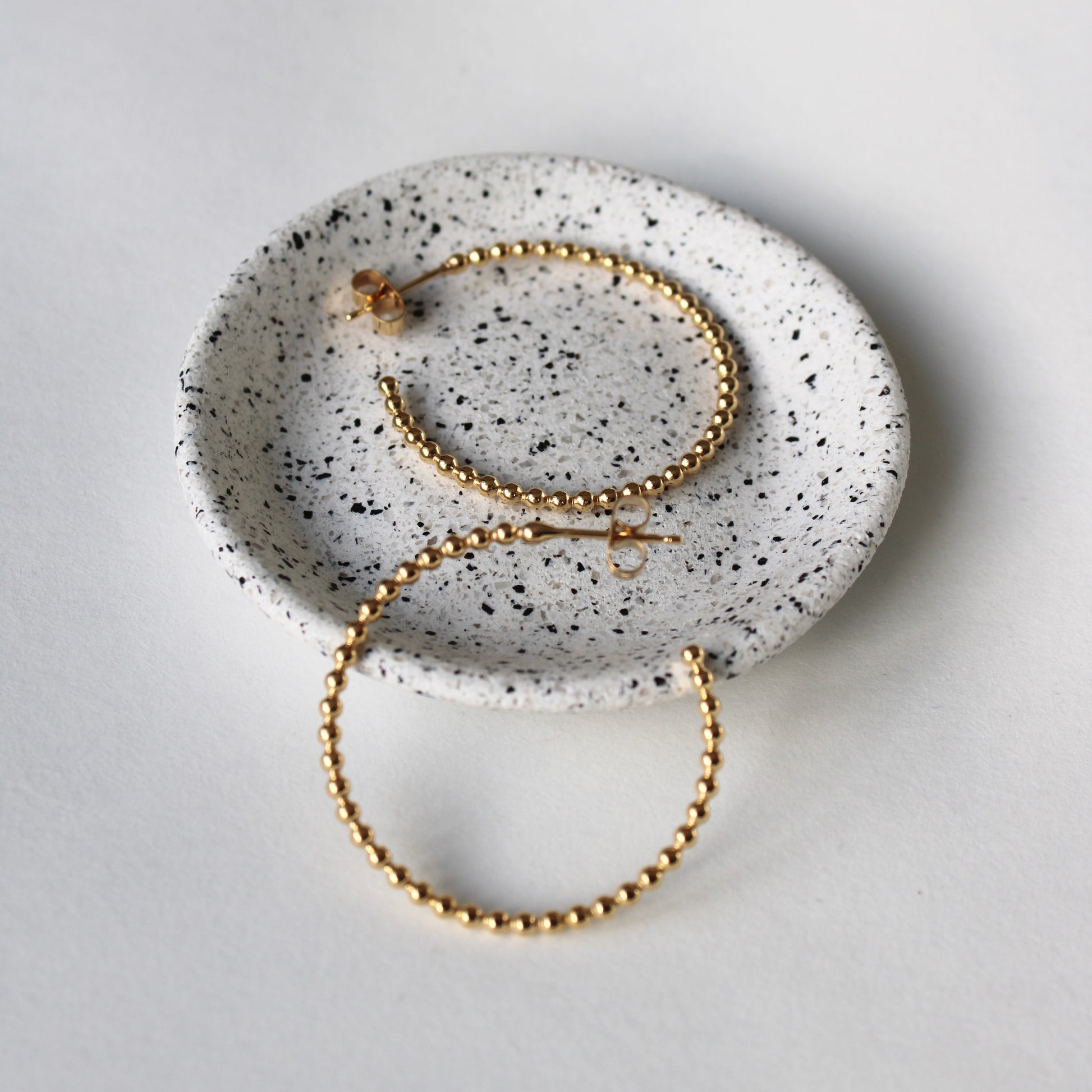 gold vermeil dotty hoop earrings