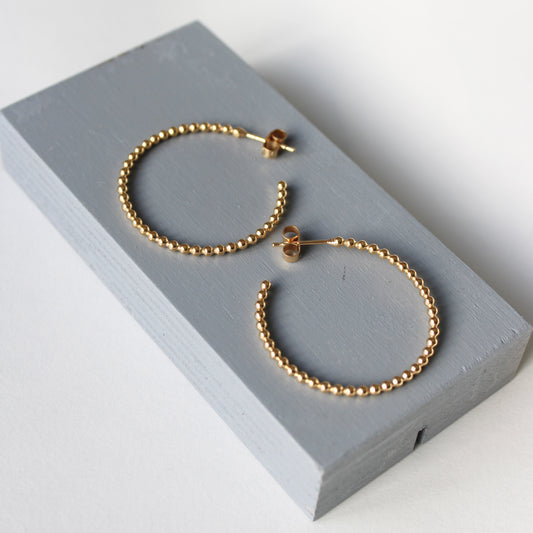 large dotty gold vermeil hoop earrings