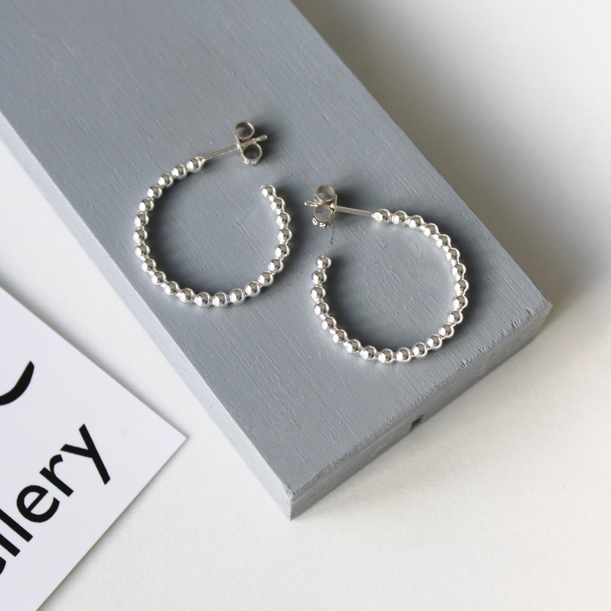 silver midi dotty hoop earrings
