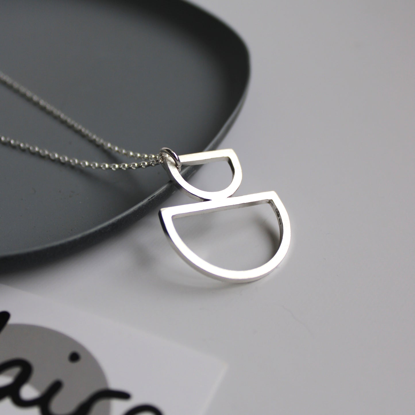 silver arc duo pendant