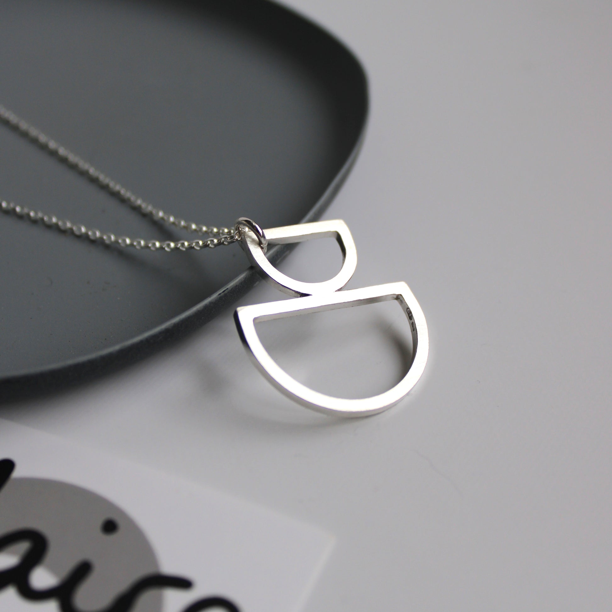 silver arc duo pendant