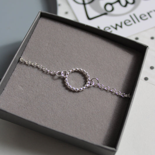 silver dotty circle bracelet