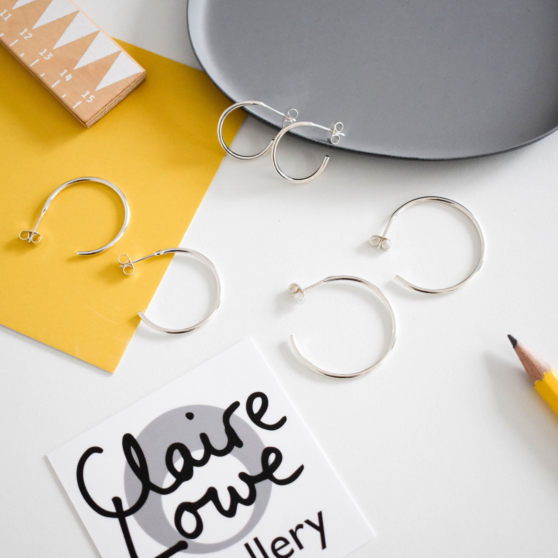 silver hoop earrings