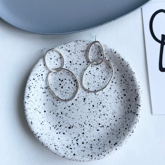 silver pebble earrings