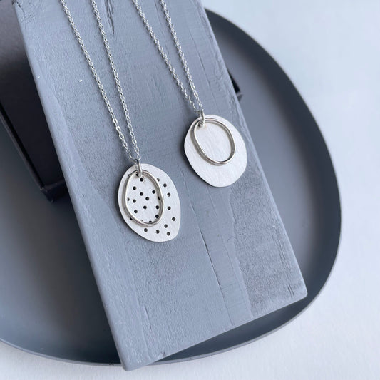 silver pebble necklaces