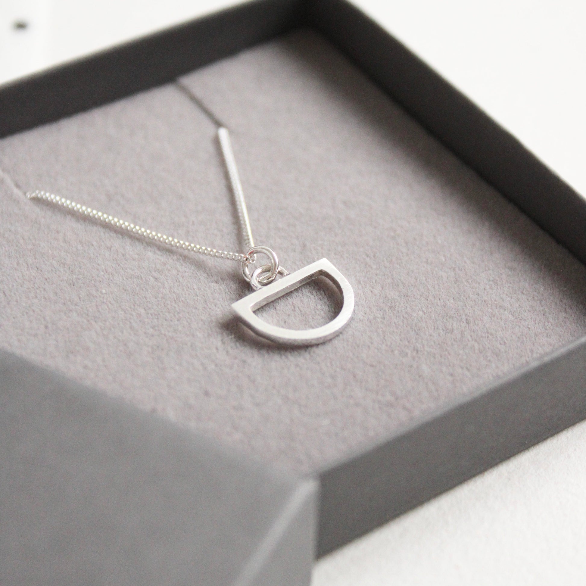 silver tiny arc pendant