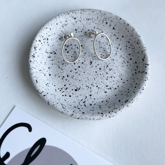 silver wire pebble studs