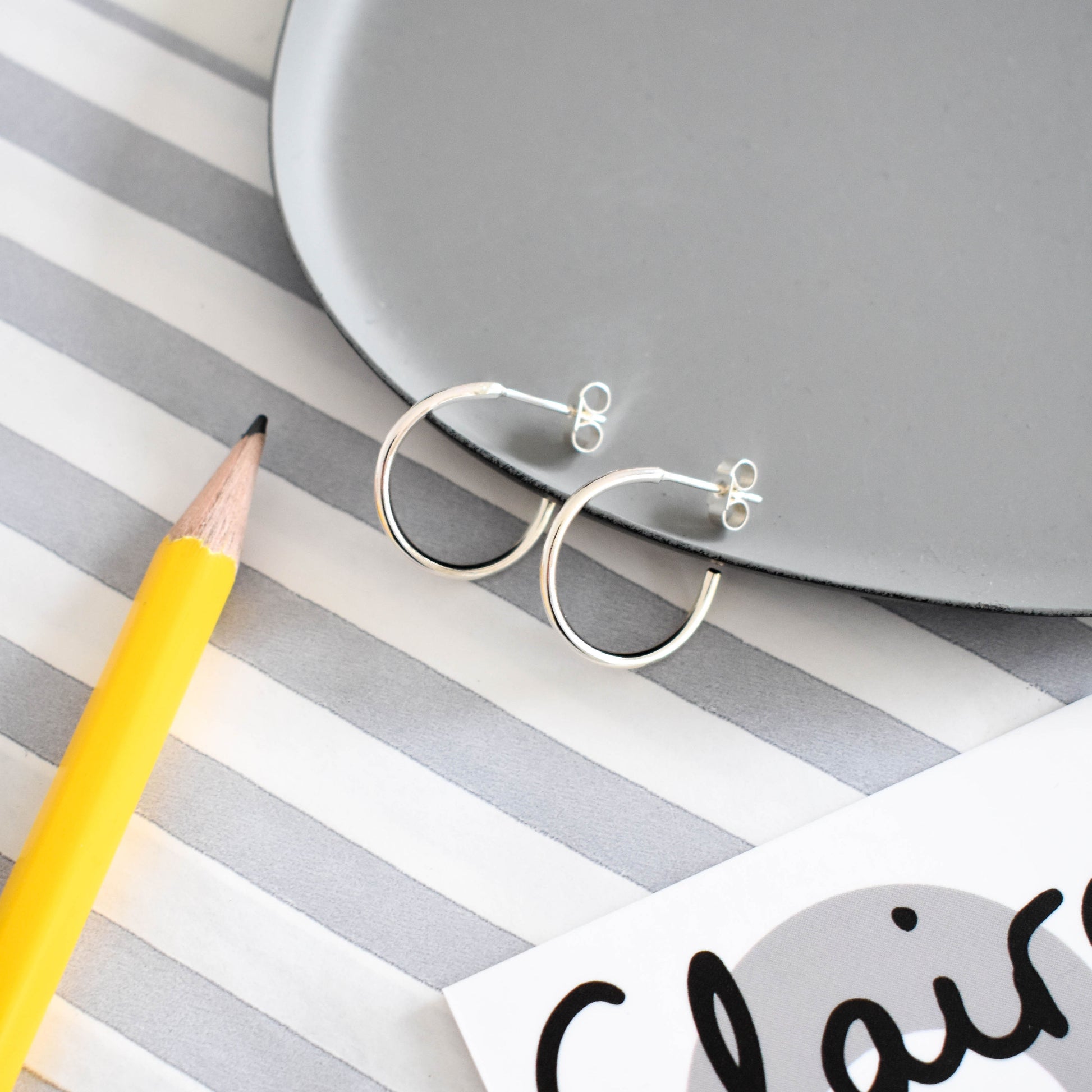 small silver hoop earrings