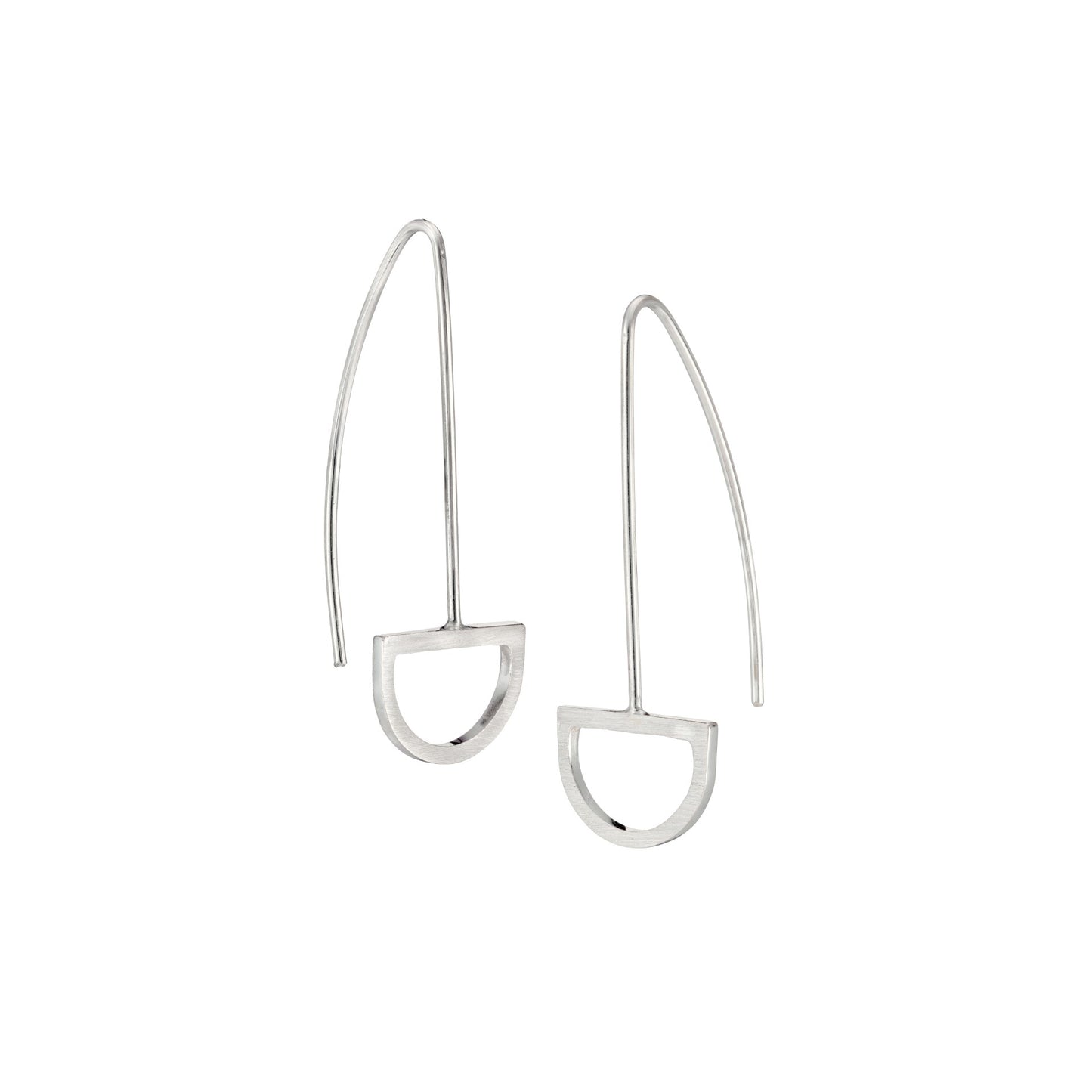 Arc Drop Earrings - Silver
