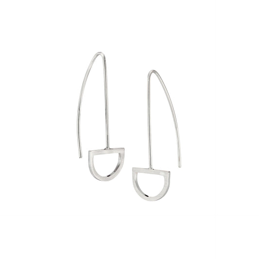 Arc Drop Earrings - Silver
