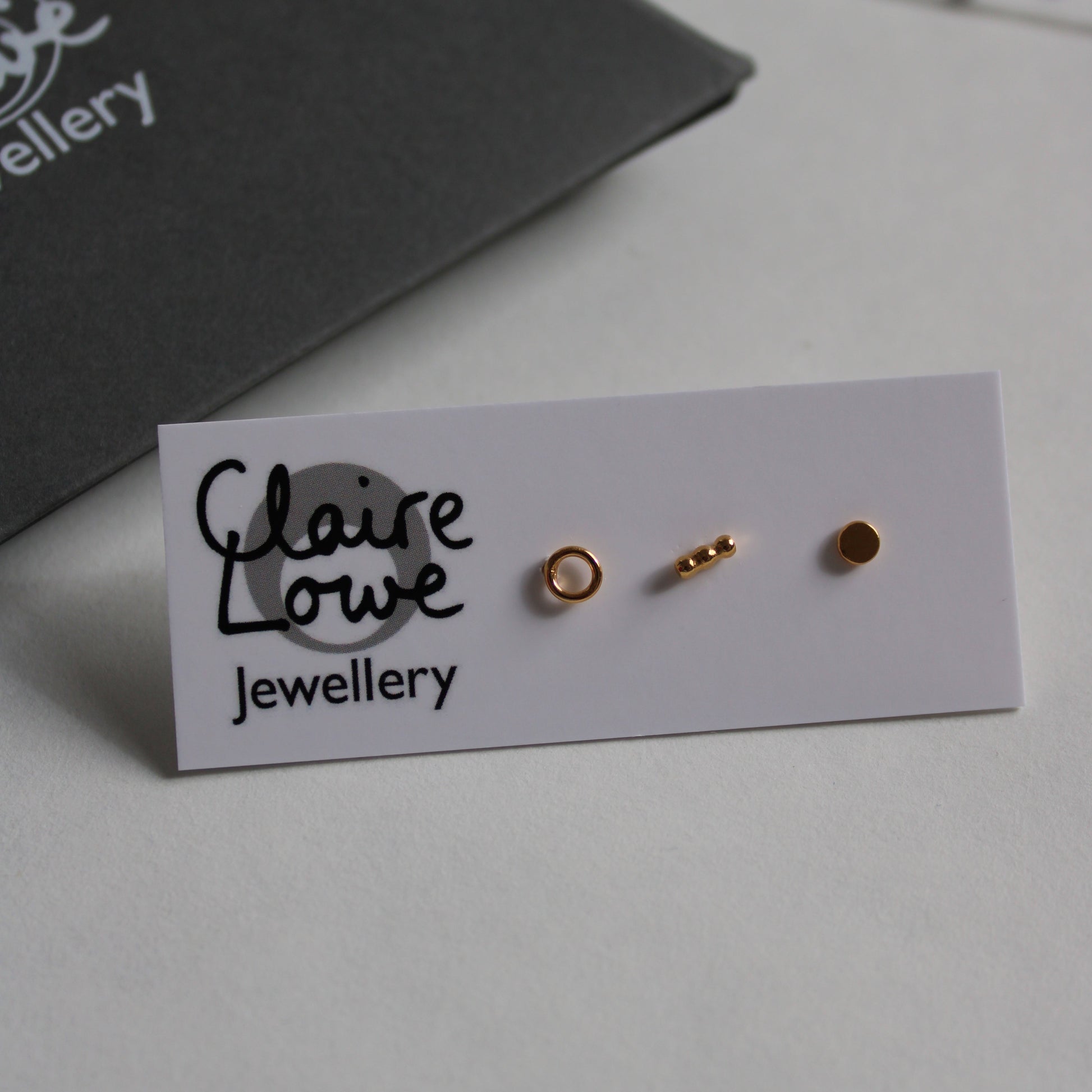 trio earring set gold