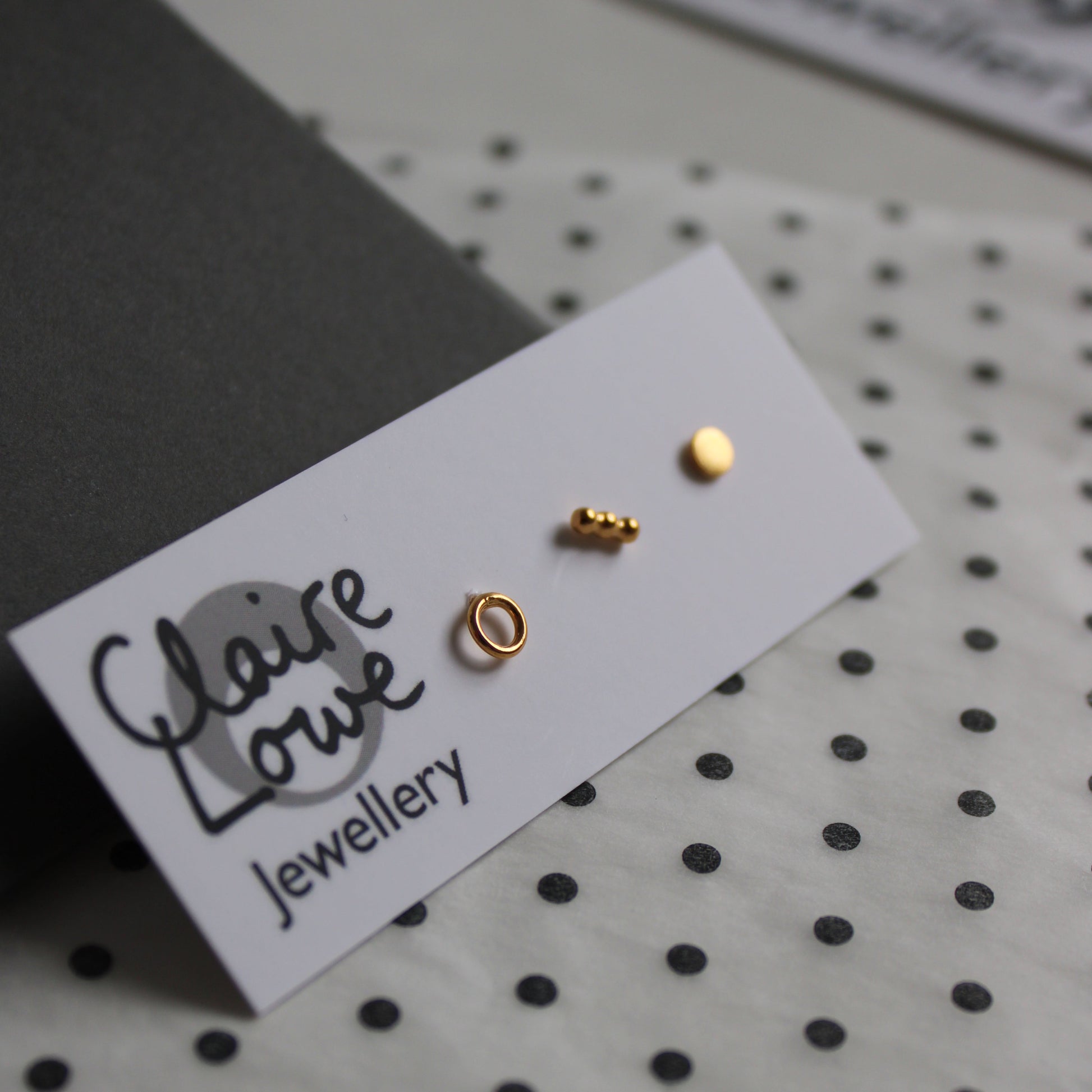 trio earrings in gold vermeil