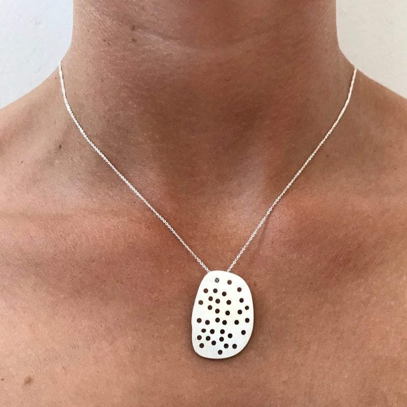 Silver pebble necklace