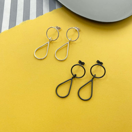 circle and teardrop earrings