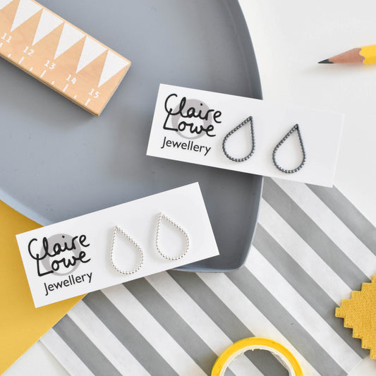 dotty teardrop stud earrings